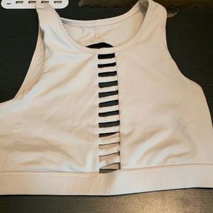 Cream sports bra